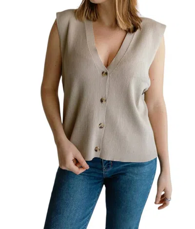 Grade & Gather Summer Sweater Vest In Greige In Beige