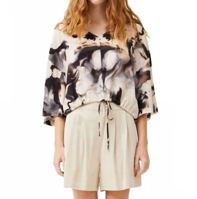 Grade & Gather Swirl Print Top In Neutral In Beige