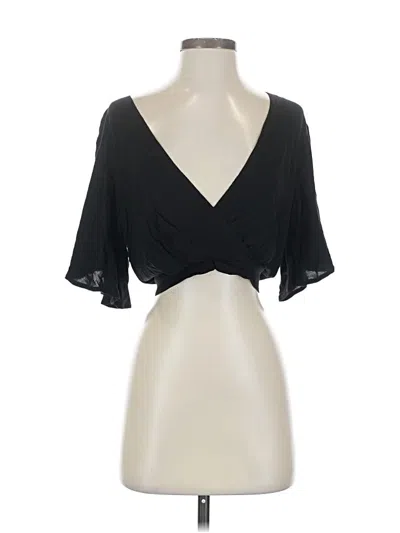 Pre-owned Grade & Gather Tank Top Black Plunge Neckline Tops