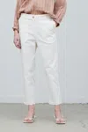 GRADE & GATHER TAPERED POCKET DETAIL PANT IN OFF-WHITE