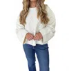 Grade & Gather Terri Textured Sweater In Ivory In White