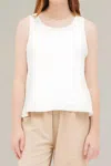 Grade & Gather Terry Knit Side Slit Tank Top In Off White In White