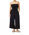 Grade & Gather Tie Front Gauze Jumpsuit In Black In Black