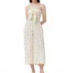 Grade & Gather Twisted Tie Front Jumpsuit In Natural In White