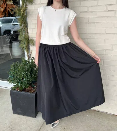 Grade & Gather Uptown Midi Skirt In Black