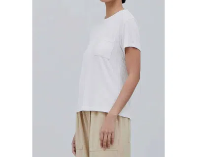 Grade & Gather Wide Rib Basic Tee In Off White