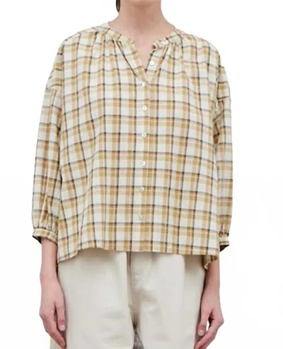 Grade & Gather Women's Cotton Plaid Blous In Dune In Multi