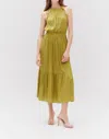 Grade & Gather You Forever Halter Maxi Dress In Olive In Green