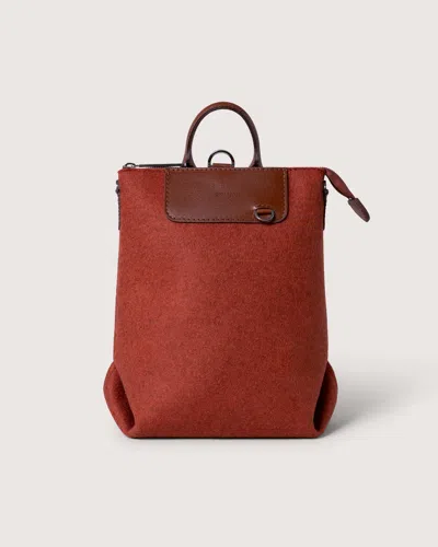 Graf & Lantz Bedford Merino Wool Midi Backpack In Mahogany