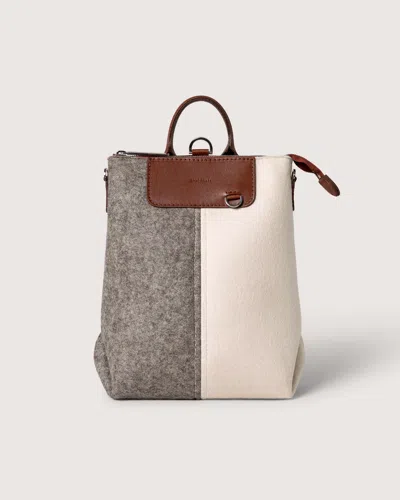 Graf & Lantz Bedford Merino Wool Midi Colorblock Backpack In Feather / Ash Brown