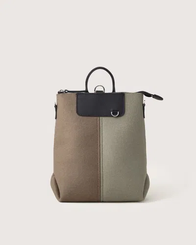 Graf & Lantz Bedford Merino Wool Midi Colorblock Backpack — Final Sale In Cumin / Clay