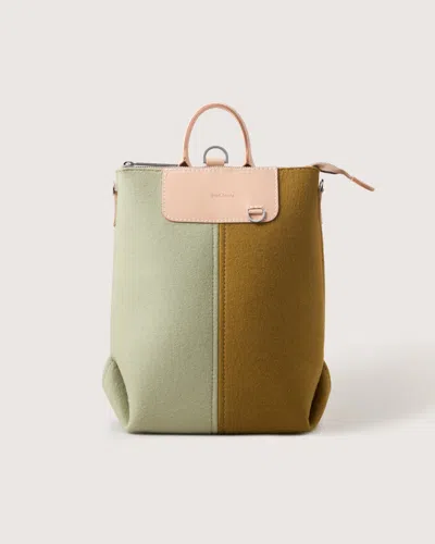 Graf & Lantz Bedford Merino Wool Midi Colorblock Backpack — Final Sale In Dew / Brine
