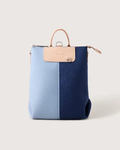 Graf & Lantz Bedford Merino Wool Midi Colorblock Backpack — Final Sale In Sky / Denim