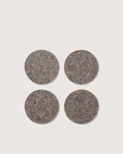Graf & Lantz Bierfilzl Merino Wool Round Coaster Solid 4 Pack In Brown