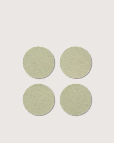 Graf & Lantz Bierfilzl Merino Wool Round Coaster Solid 4 Pack In Green