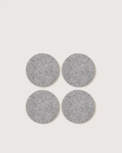 Graf & Lantz Bierfilzl Merino Wool Round Coaster Solid 4 Pack In Gray