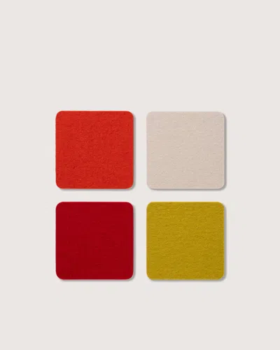 Graf & Lantz Bierfilzl Merino Wool Square Coaster Multi 4 Pack