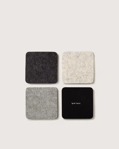 Graf & Lantz Bierfilzl Merino Wool Square Coaster Multi 4 Pack In Animal Print