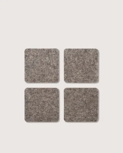 Graf & Lantz Bierfilzl Merino Wool Square Coaster Solid 4 Pack In Multi