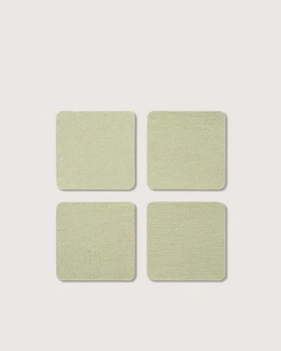 Graf & Lantz Bierfilzl Merino Wool Square Coaster Solid 4 Pack In Green