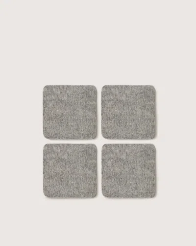 Graf & Lantz Bierfilzl Merino Wool Square Coaster Solid 4 Pack In Gray