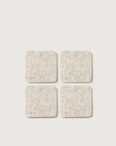 Graf & Lantz Bierfilzl Merino Wool Square Coaster Solid 4 Pack In Brown