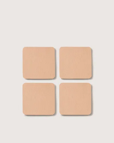 Graf & Lantz Bierfilzl Merino Wool Square Coaster Solid 4 Pack In Brown