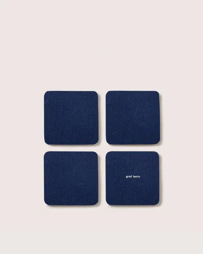 Graf & Lantz Bierfilzl Merino Wool Square Coaster Solid 4 Pack In Animal Print