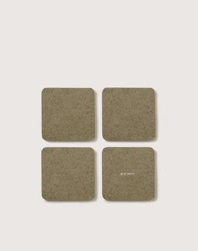 Graf & Lantz Bierfilzl Merino Wool Square Coaster Solid 4 Pack In Brown