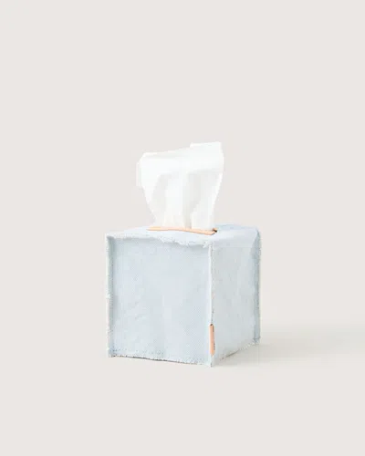 Graf & Lantz Canvas Tissue Box Cover In Blue