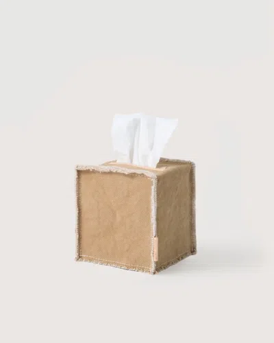 Graf & Lantz Canvas Tissue Box Cover In Brown