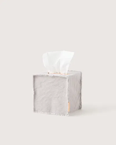 Graf & Lantz Canvas Tissue Box Cover In Gray