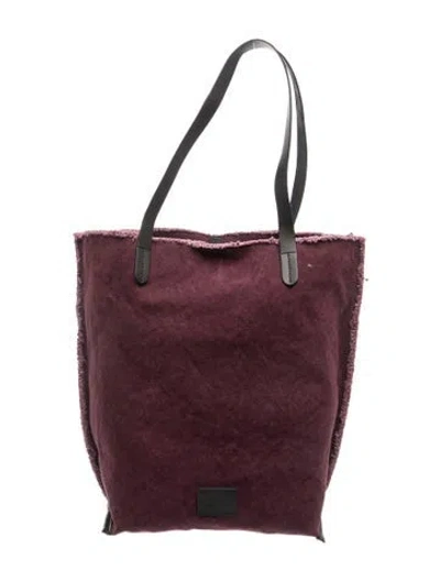 Pre-owned Graf & Lantz Canvas Tote In Burgundy