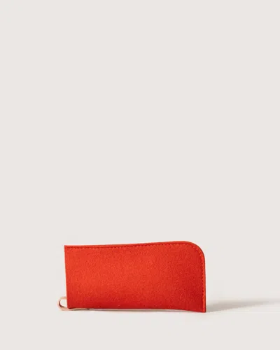 Graf & Lantz Classic Merino Wool Eyeglass Sleeve In Orange