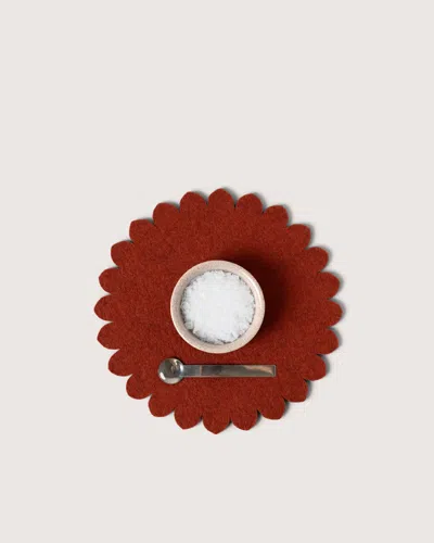 Graf & Lantz Crest Merino Wool 8" Trivet In Red