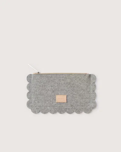 Graf & Lantz Deco Edge Merino Wool Pouch In Granite