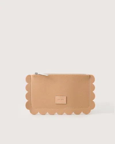 Graf & Lantz Deco Edge Merino Wool Pouch In Latte