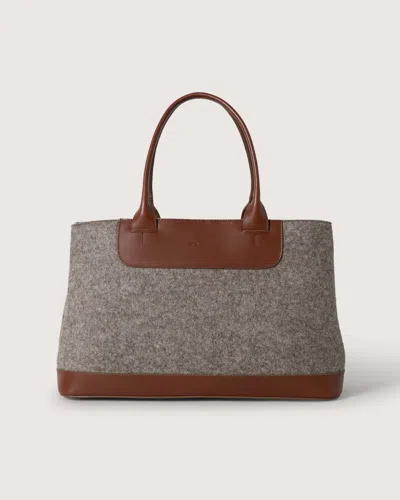 Graf & Lantz Erin Merino Wool Tote In Ash Brown