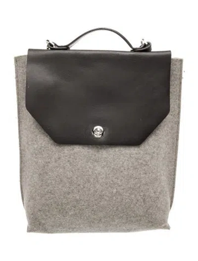Pre-owned Graf & Lantz Felt Backpack In Gray