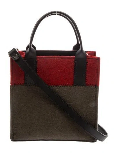 Pre-owned Graf & Lantz Felt Top Handle Bag W/ Tags In Green