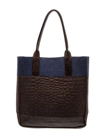Pre-owned Graf & Lantz Felt Tote In Brown