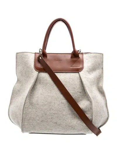 Pre-owned Graf & Lantz Felt Tote In Brown/grey
