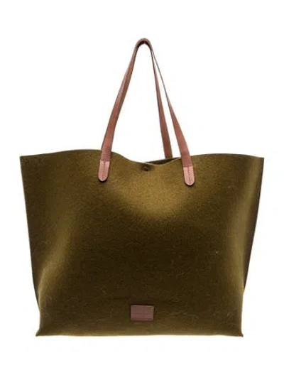 Pre-owned Graf & Lantz Felt Tote In Green