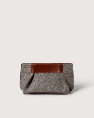 Graf & Lantz Frankie Merino Wool Clutch In Ash Brown