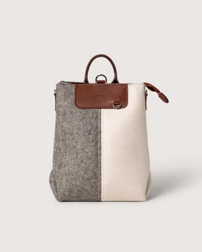 Graf & Lantz Graf Lantz Bedford Merino Wool Midi Colorblock Backpack In Ash Brown/feather