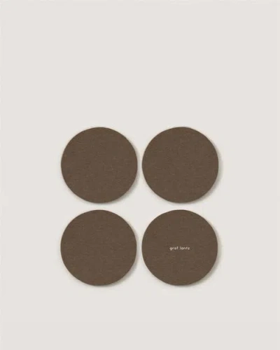 Graf & Lantz Graf Lantz Bierfilzl Merino Wool Round Coaster Solid 4 Pack In Brown