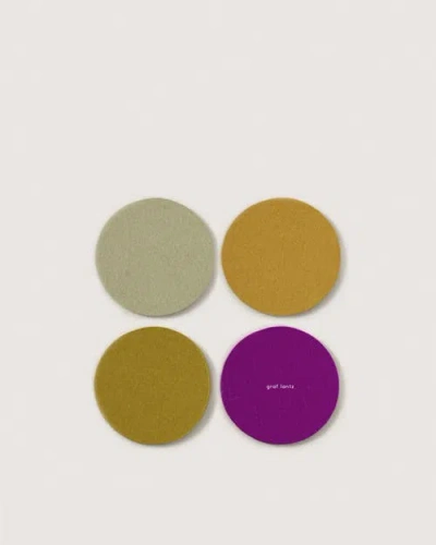 Graf & Lantz Graf Lantz Bierfilzl Merino Wool Round Coaster Solid 4 Pack In Gold