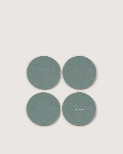 Graf & Lantz Graf Lantz Bierfilzl Merino Wool Round Coaster Solid 4 Pack In Green