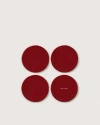Graf & Lantz Graf Lantz Bierfilzl Merino Wool Round Coaster Solid 4 Pack In Red