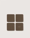 Graf & Lantz Graf Lantz Bierfilzl Merino Wool Square Coaster Solid 4 Pack In Brown